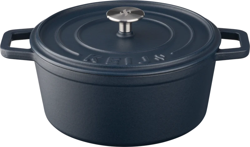 Keij Dutch Oven 3,5L - 24 cm - Gietijzer - Mat Blauw Emaille