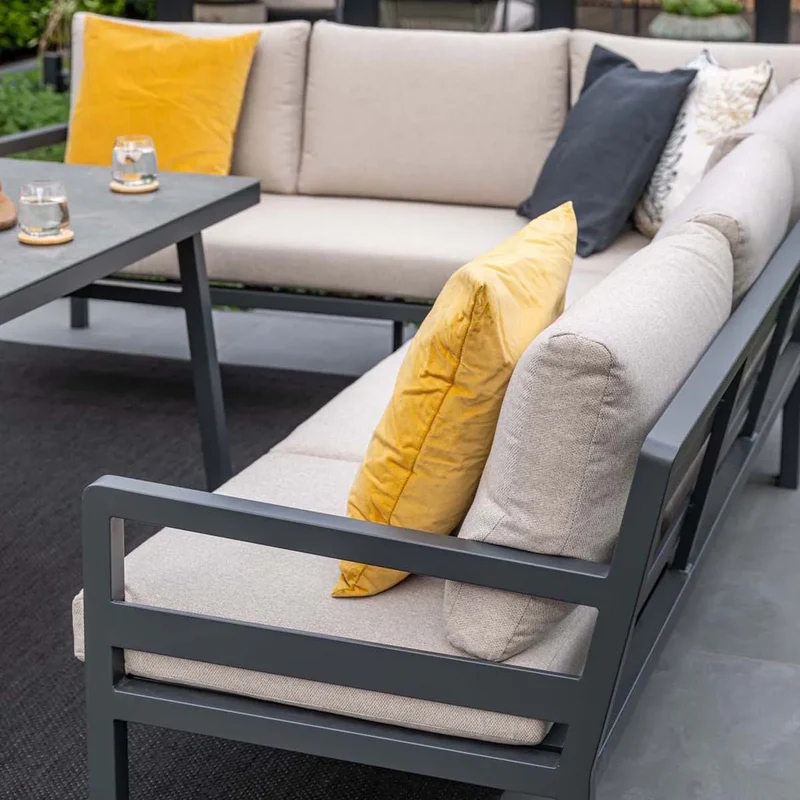 Garden Impressions Corsica – lounge-diningset links – carbon black/desert sand