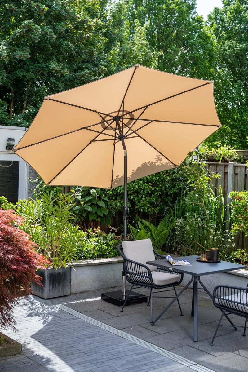 Garden Impressions Lotus parasol - Ø300 cm - carbon black - taupe