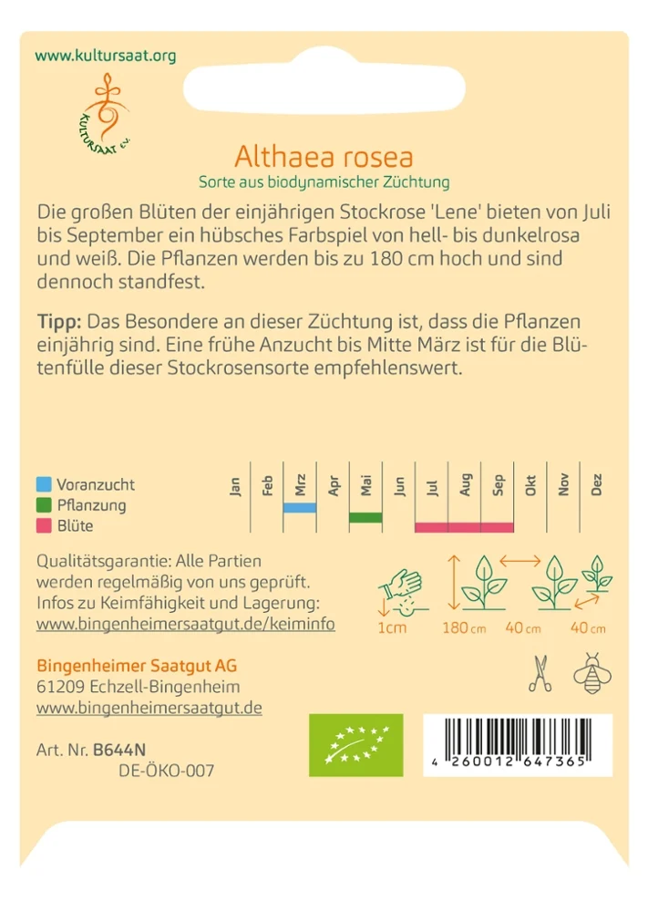 BIO Saatgut Stockrose Lene