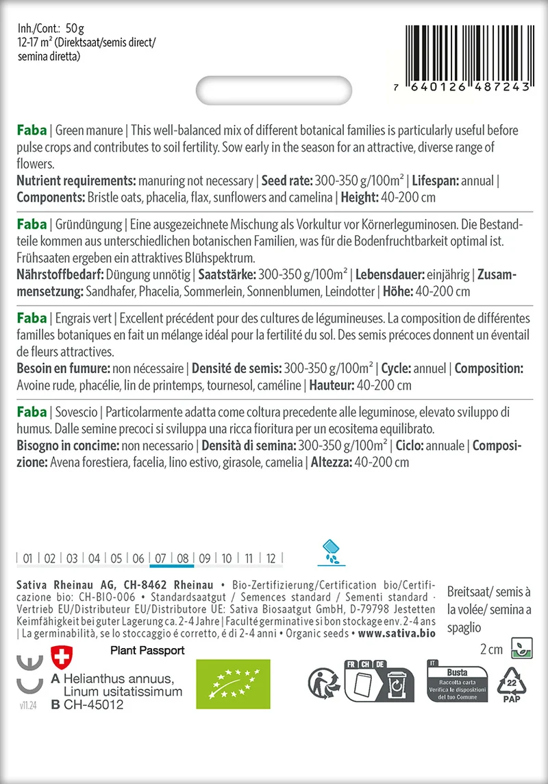BIO Saatgut Gründüngung Faba