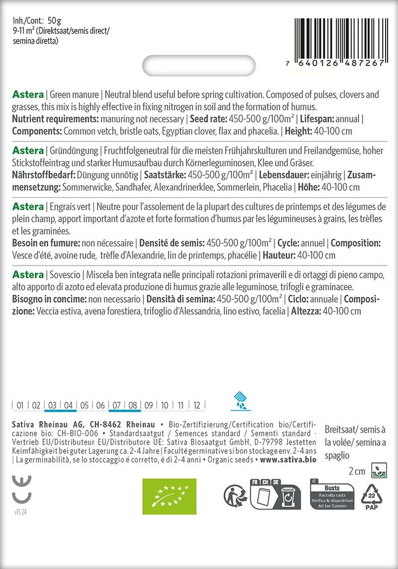 BIO Saatgut Gründüngung Astera