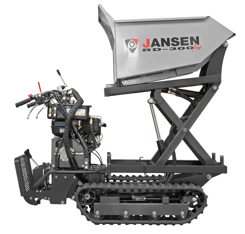 Raupendumper Jansen RD-300pro, hydraulische Mulde mit Hochkippsystem