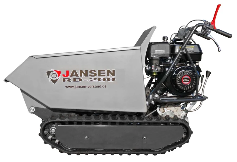 Raupendumper Jansen RD-200, hydraulische Mulde, 9 PS Benzinmotor