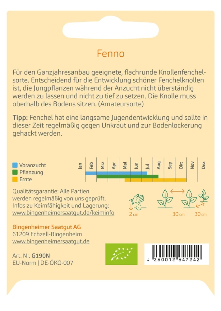 BIO Saatgut Knollenfenchel Fenno