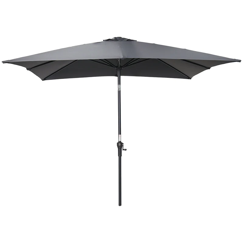 Garden Impressions Lotus parasolset 250x250 donkergrijs met voet en hoes