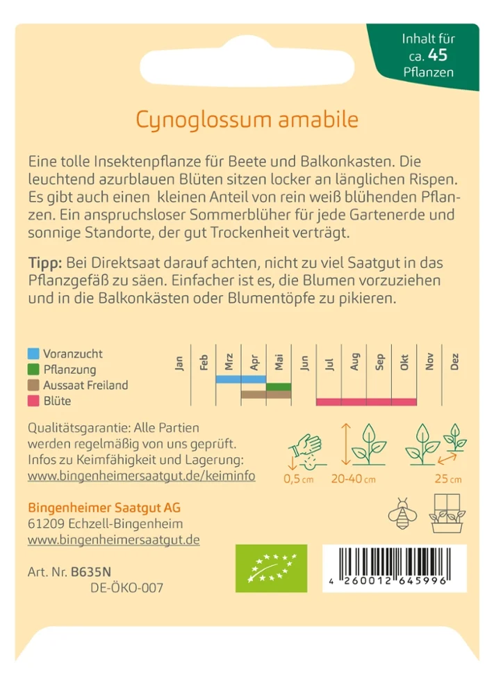 BIO Saatgut Chinesisches Vergissmeinnicht