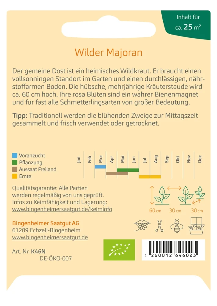 BIO Saatgut Dost, Wilder Majoran