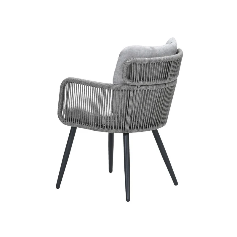 Linares XL dining tuinstoel - carbon black - rope grijs zand - valley sand - Antraciet