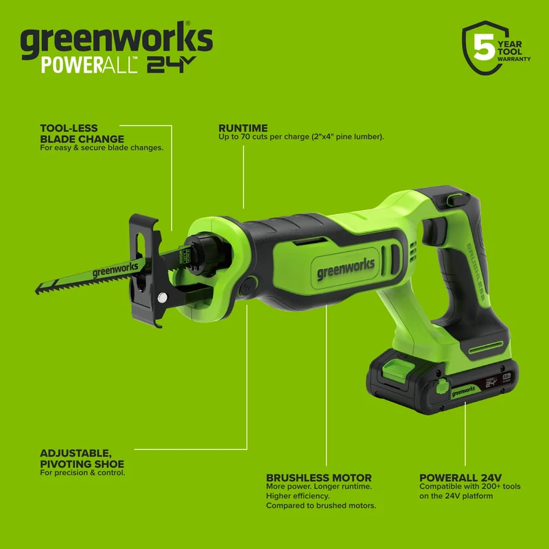 24V Cordless 280 in-lbs Drill/Driver Power Tool 10PC Combo Kit: (3) 2.0 Ah USB-C Batteries, (2) 30W USB-C Charger Block, and (2) 3' 100W USB-C Cable
