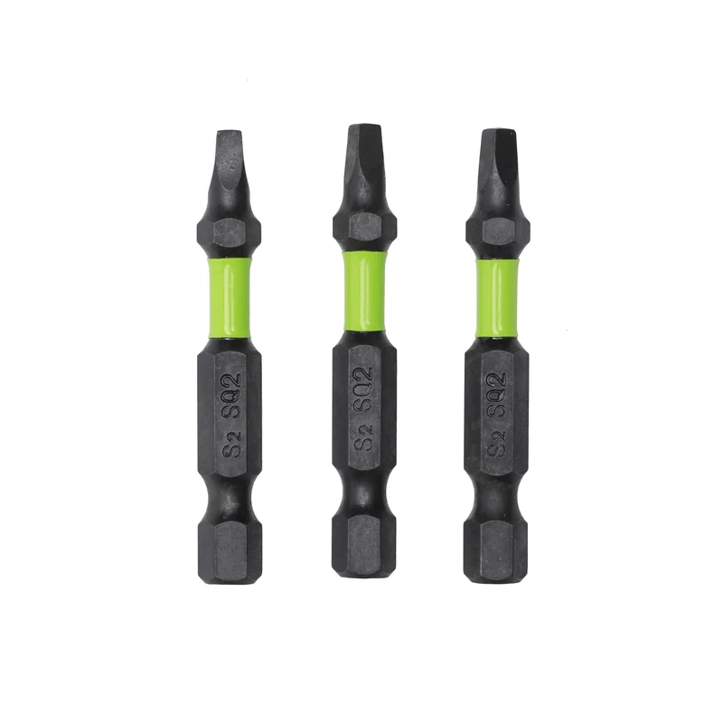 Pro 3-PC S2 2” Impact Rated Bits - Square (#2)