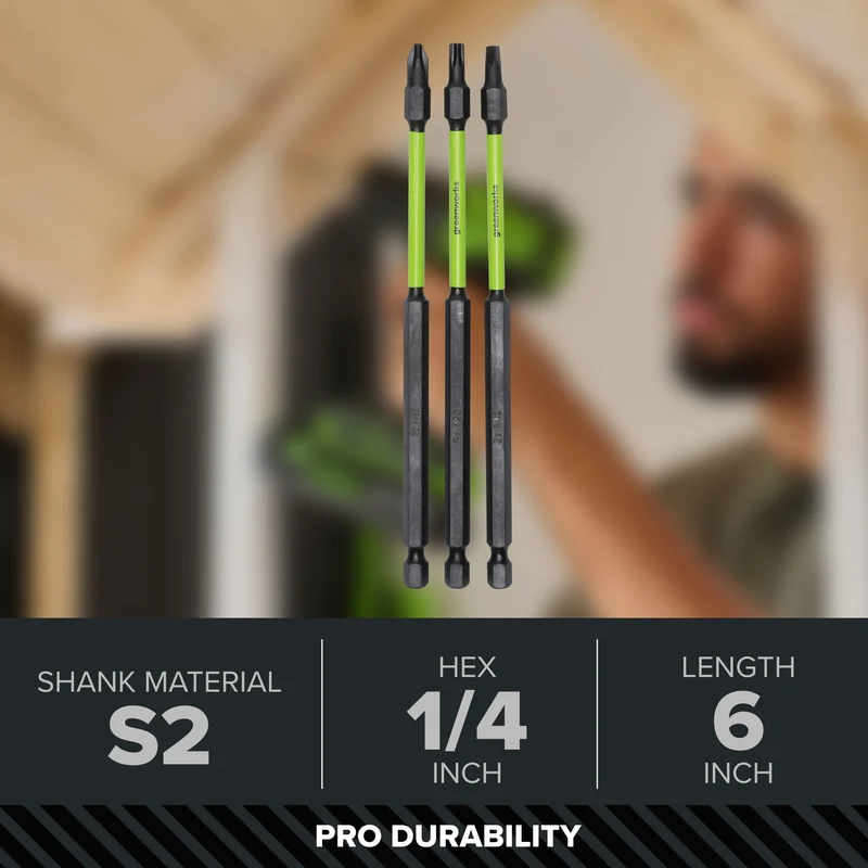 Pro 3-PC 6" Impact Rated Bit Set