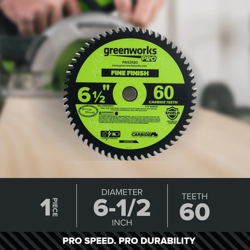 Pro 60-Tooth 6-1/2" Demolition Circular Saw Blade with Construction-Grade Carbide Teeth