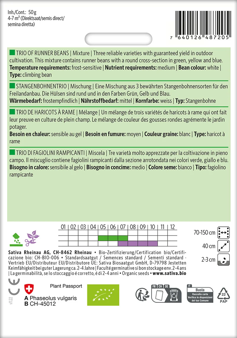 BIO Saatgut Stangenbohnentrio