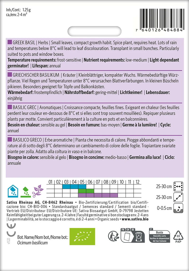 BIO Saatgut Griechischer Basilikum