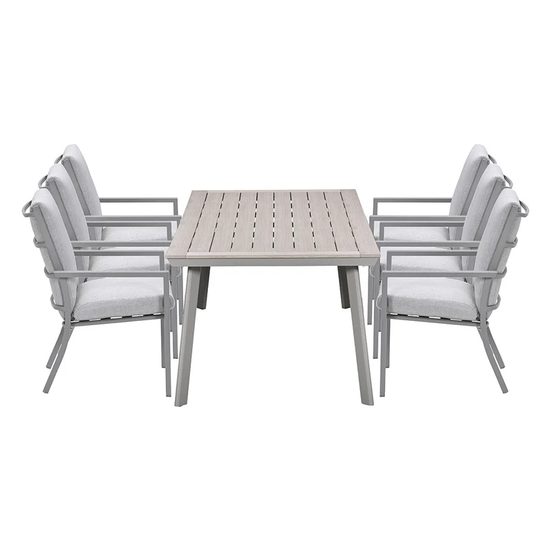 Garden Impressions Sergio/Vigo tuinset 6 personen taupe stapelbare stoelen 230 cm