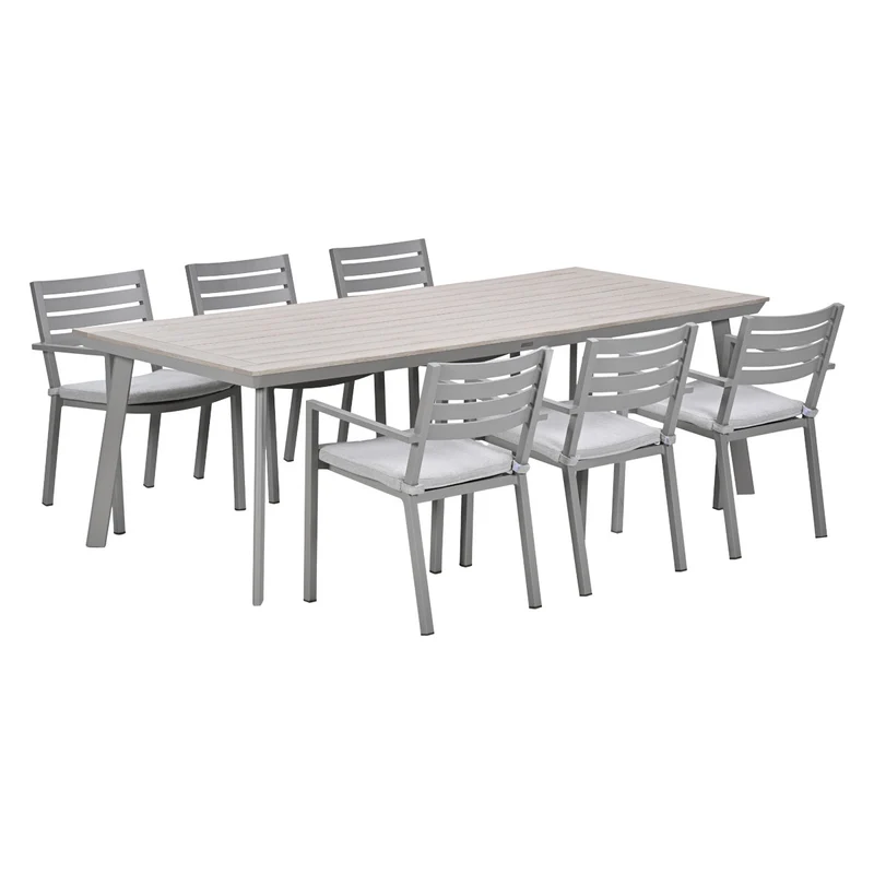 Garden Impressions Oklahoma/Vigo tuinset 6 personen taupe stapelbare stoelen 230 cm