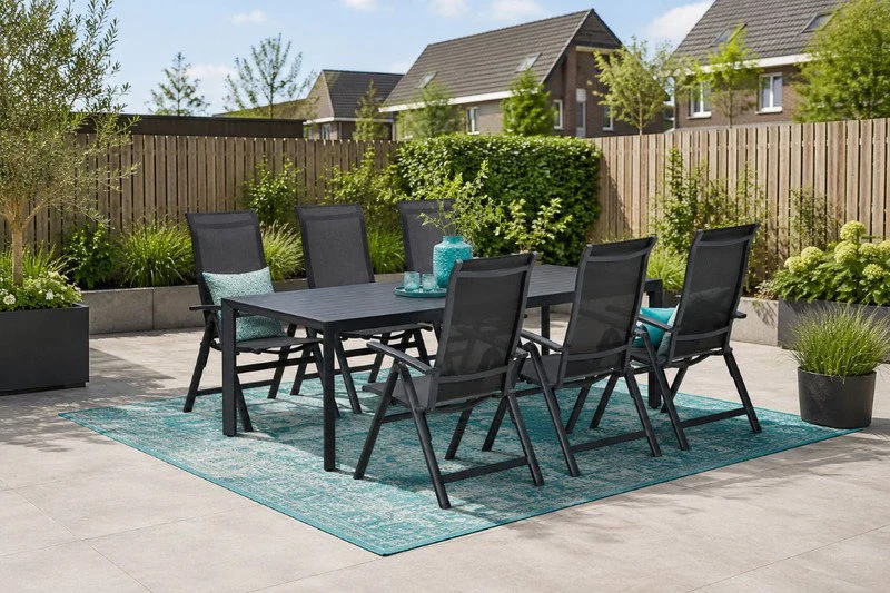 Garden Impressions Osaka/Felini tuinset 6 pers met verstelbare stoelen
