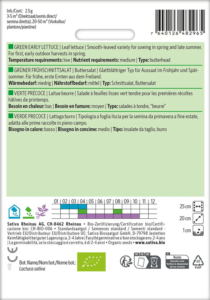 BIO Saatgut Frühschnittsalat, grüner