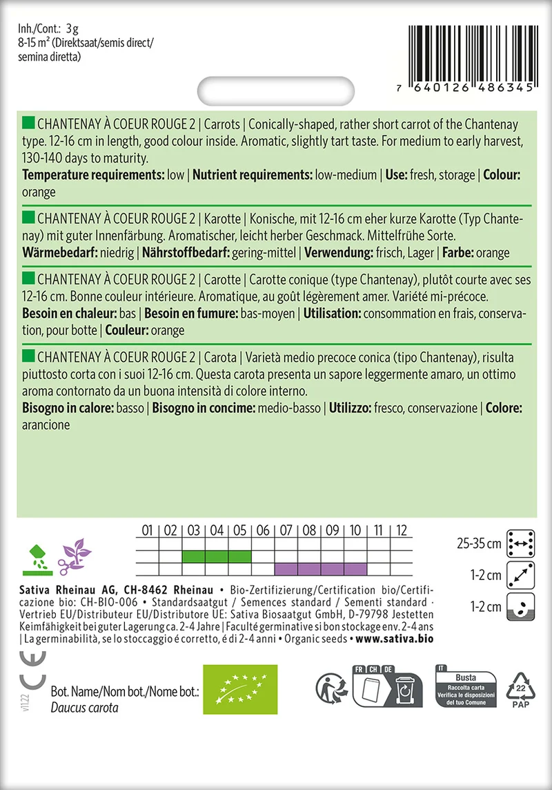BIO Saatgut Möhre Chantenay