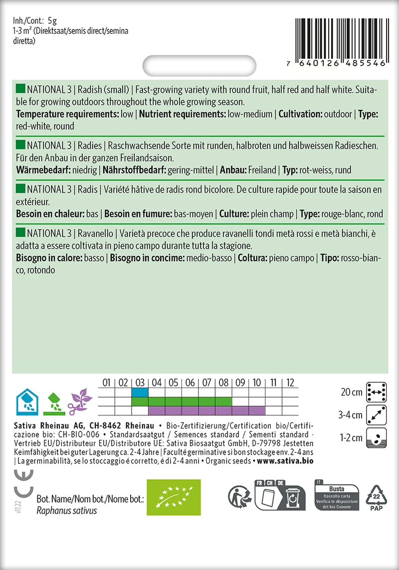 BIO Saatgut Radies National 3