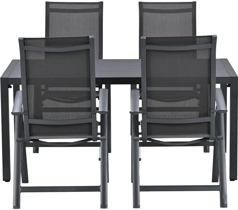 Garden Impressions Osaka/Felini tuinset 4 pers met verstelbare stoelen
