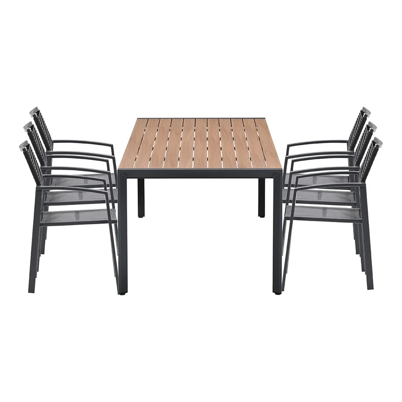 Garden Impressions Cosmo/Felini tuinset 6 personen teaklook tafel 220 cm