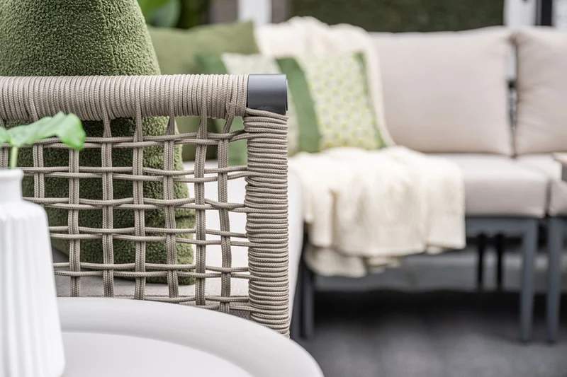 Garden Impressions Teramon loungeset met hoge tafel taupe rope