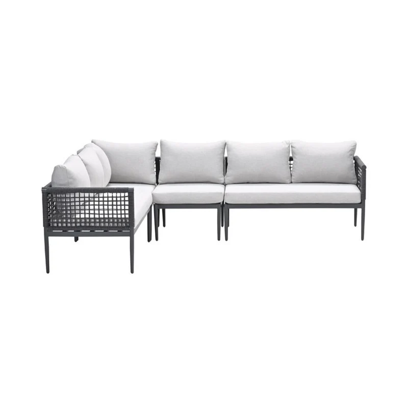 Garden Impressions Teramon loungeset met hoge tafel donkergrijs rope