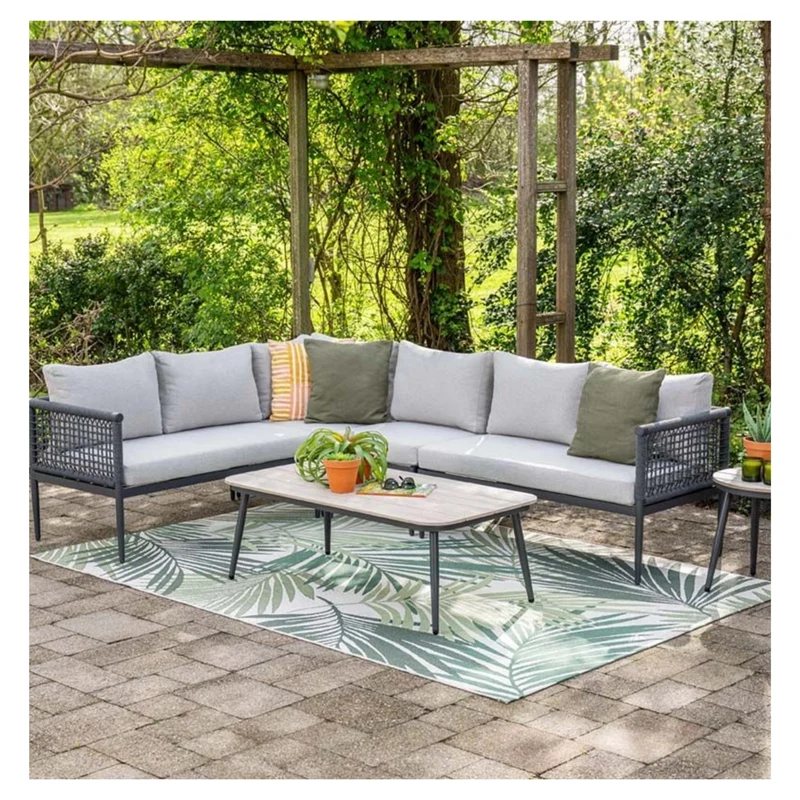 Garden Impressions Teramon loungeset met hoge tafel donkergrijs rope