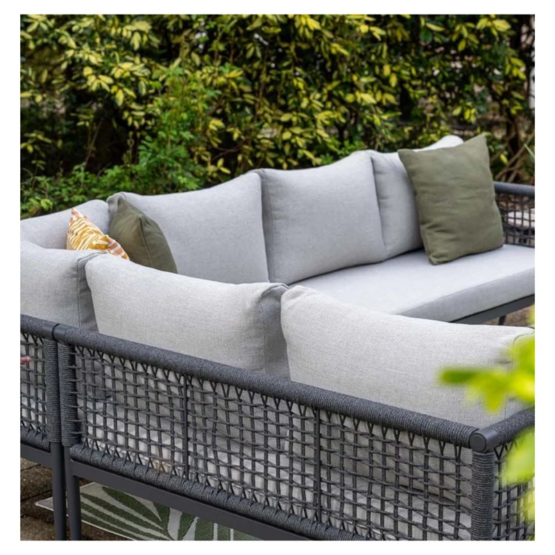 Garden Impressions Teramon loungeset met hoge tafel donkergrijs rope