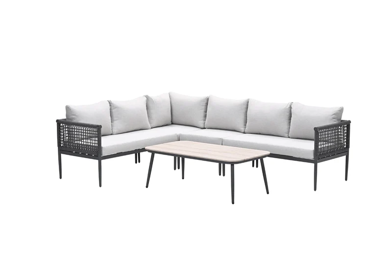 Garden Impressions Teramon loungeset 6-persoons met donkergrijs rope