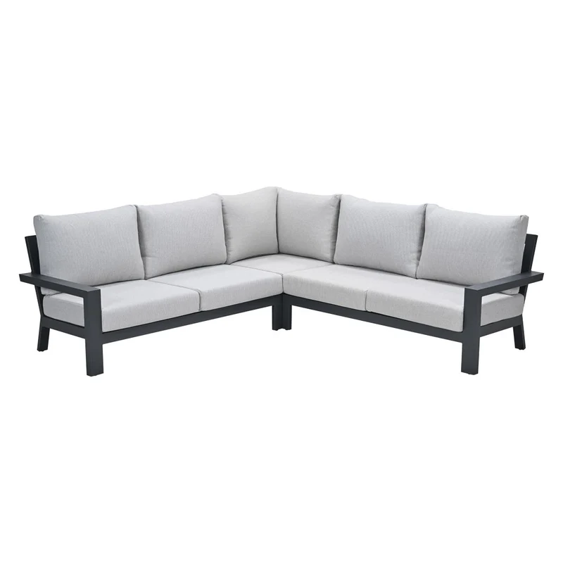 Garden Impressions Geneva aluminium loungeset -carbon black - valley sand