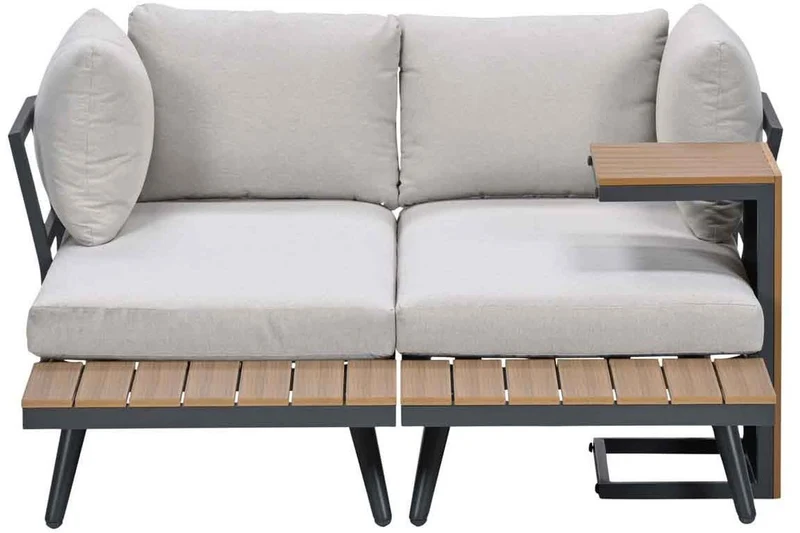 Garden Impressions Forro loungeset - carbon black - natural teak look Vironwood - desert taupe