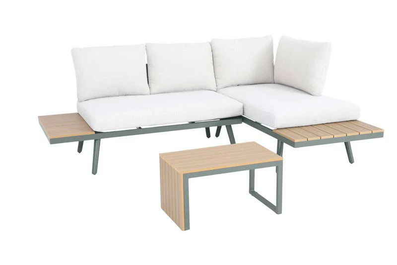 Garden Impressions Forro loungeset - stone green - natural teak look Vironwood - desert taupe