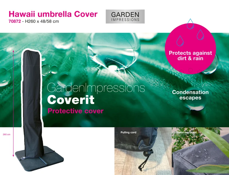 Garden Impressions Hawaii Lumen parasolset 300x300 LED verlichting zwart