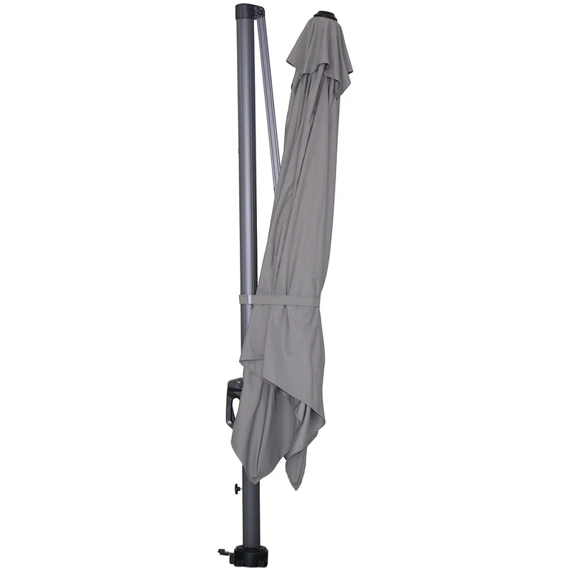 Garden Impressions Hawaii Lumen parasolset 300x300 LED lichtgrijs doek