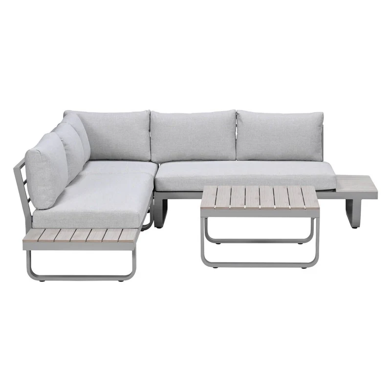 Garden Impressions Masone aluminium hoek loungeset 4-delig taupe
