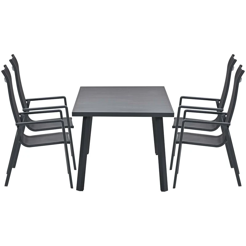 Garden Impressions Osaka stapelbare tuinstoelen 4 stuks + Terni tafel 160 cm