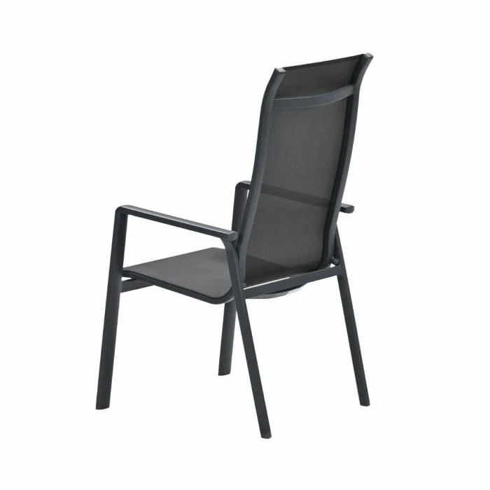 Garden Impressions Osaka stapelbare tuinstoelen set van 4 – carbon black / dark grey