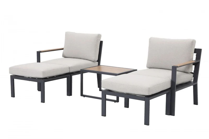 Garden Impressions Cinto loungeset - carbon black - light teak look