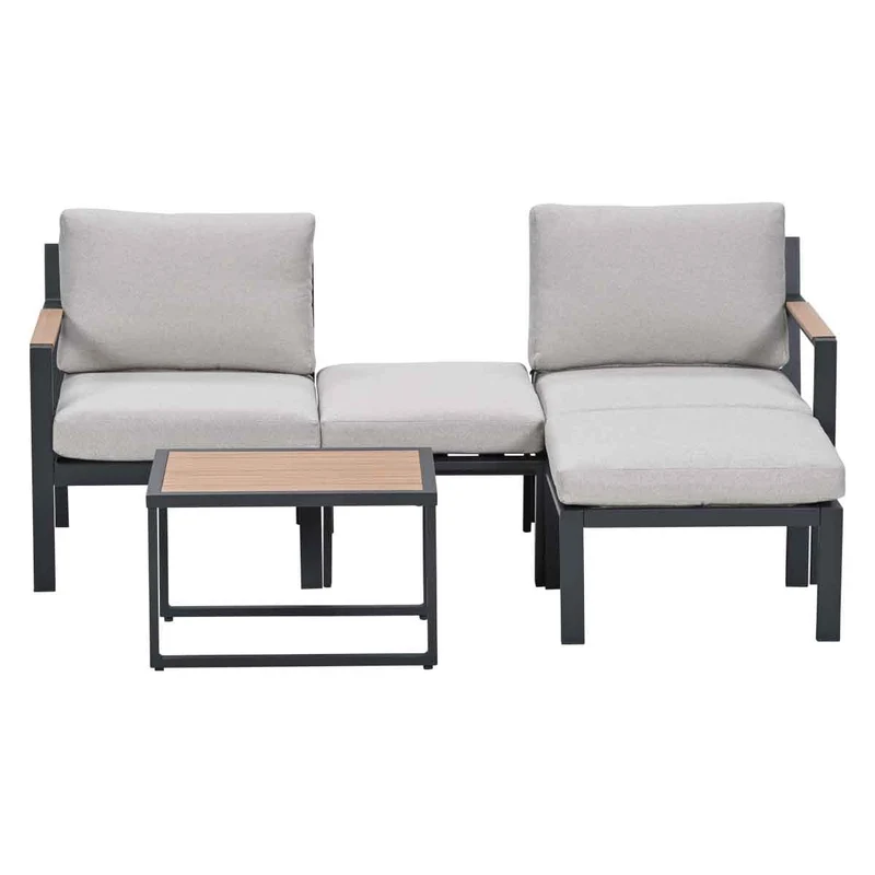 Garden Impressions Cinto loungeset - carbon black - light teak look