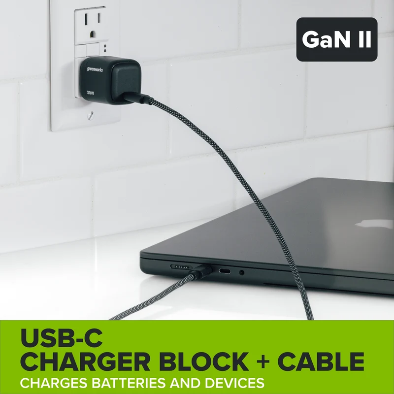 24V PowerAll Battery and Charger Kit, with 2.0 Ah Battery, 30W USB-C Charging Block, and Cable