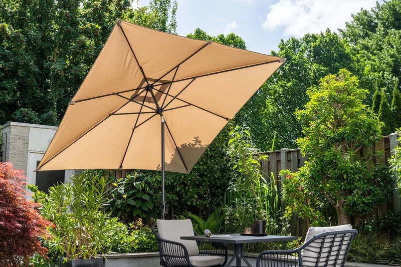 Garden Impressions Lotus parasol - 250x250 cm - carbon black - taupe