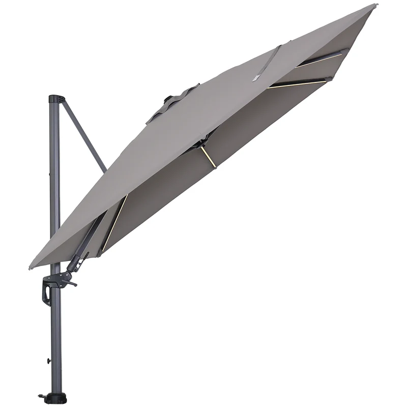 Garden Impressions Hawaii Lumen parasol - 300x300 cm - licht grijs
