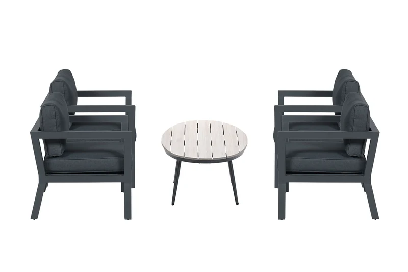 Garden Impressions 5-delige loungeset Ridge – 4 luxe lounge fauteuils inclusief salontafel