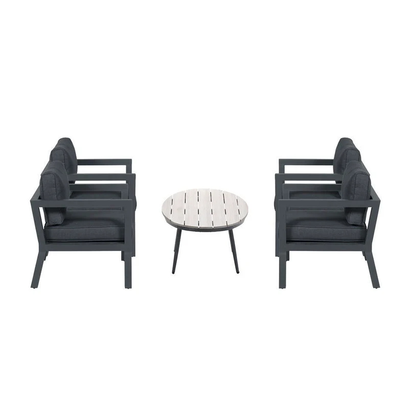 Garden Impressions 5-delige loungeset Ridge – 4 luxe lounge fauteuils inclusief salontafel