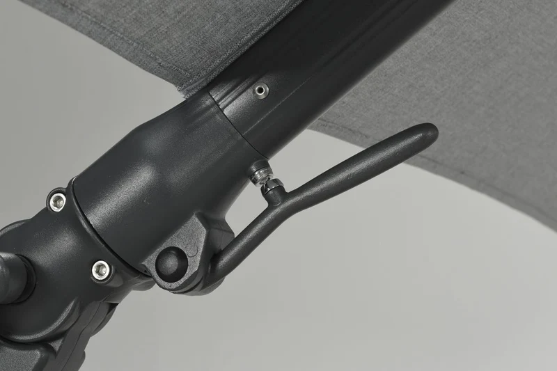 Hawaii Big Pole II parasol - 350x350 cm - carbon black - royal grijs