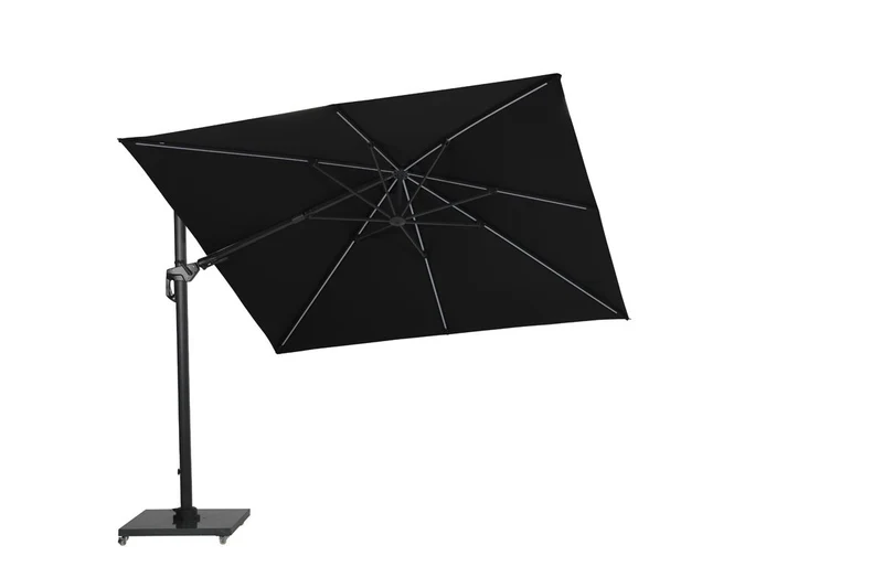 Hawaii Big Pole II parasol - 350x350 cm - carbon black - royal zwart