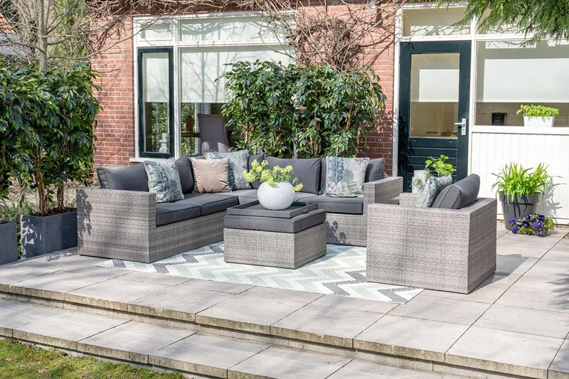 Cayman II lounge set 4-delig - organic grey/antraciet